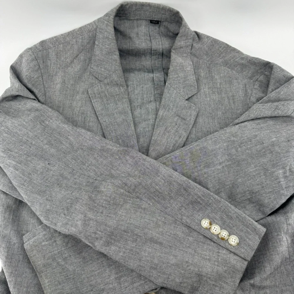 J.Crew Ludlow Slim Blazer 44R Grey Somelos Linen Blend Sport Coat Portugal